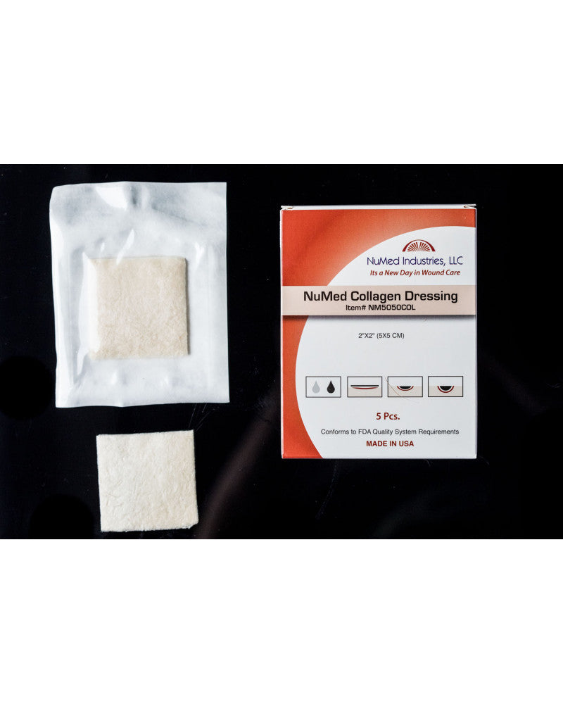 NuMed Collagen Dressing, 2 inch x 2 inch, 510 pcs/case, Bulk Case Pack
