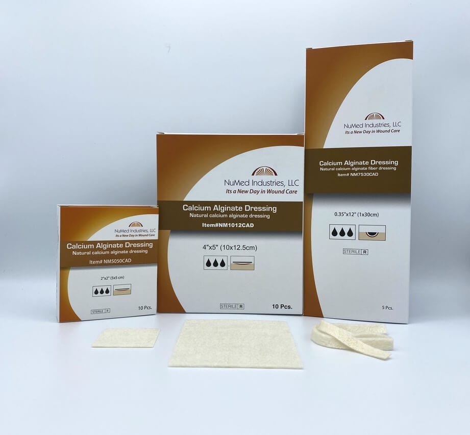 NuMed Calcium Alginate Dressing, 500 pcs/case, Bulk Case Pack