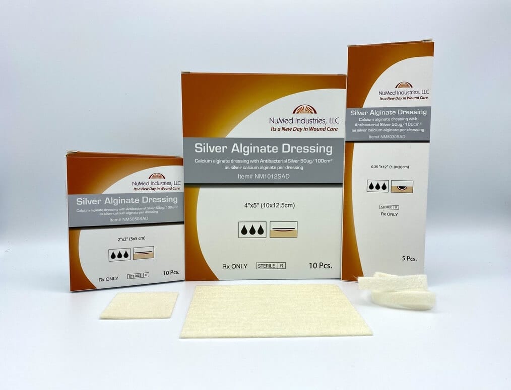NuMed Silver Alginate Dressing, 500 pcs/case, Bulk Case Pack