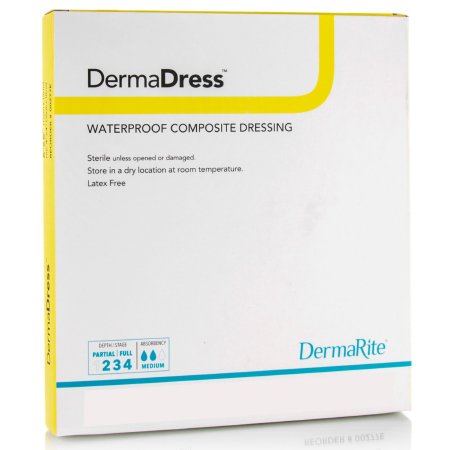 Composite Dressing DermaDress™ 4 X 4 Inch Square Sterile Waterproof Film Backing