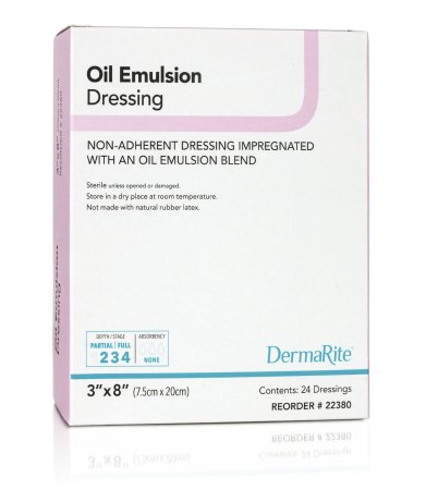 Oil Emulsion Impregnated Dressing DermaRite® Rectangle 3 X 8 Inch Sterile