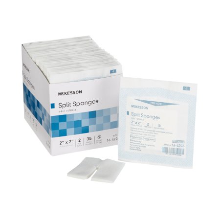 Split Sponges McKesson 2 X 2 Inch Sterile 6-Ply