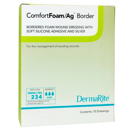 Silver Foam Dressing ComfortFoam/Ag™ Border 6 X 6 Inch Square Sterile