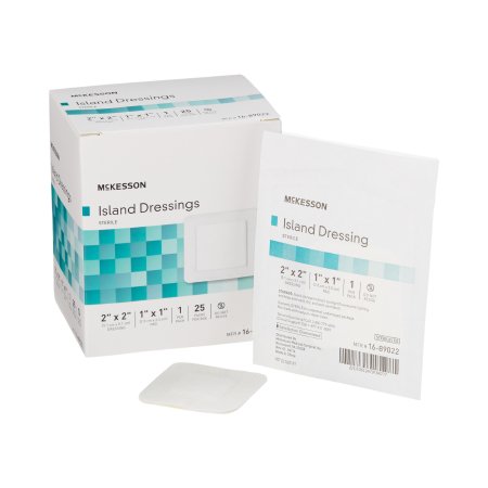 Adhesive Dressing McKesson 2 X 2 Inch Polypropylene / Rayon Square White Sterile