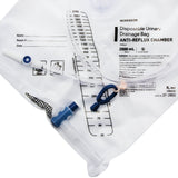 Urinary Night Drainage Bag Anti-Reflux Valve Sterile 2000 mL Vinyl