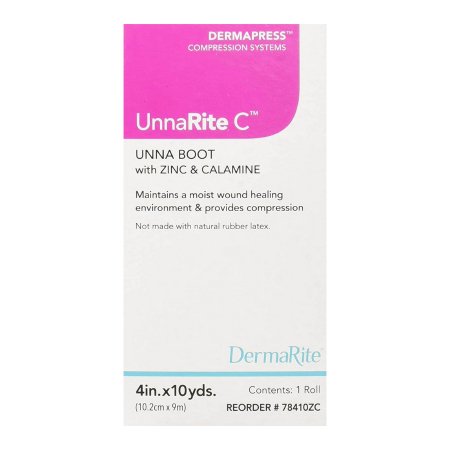 Unna Boot UnnaRite C™ Zinc Oxide / Calamine 4 Inch X 10 Yard