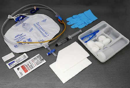 Indwelling Catheter Tray AMSure® Foley 5 cc Balloon Silicone Coated Latex