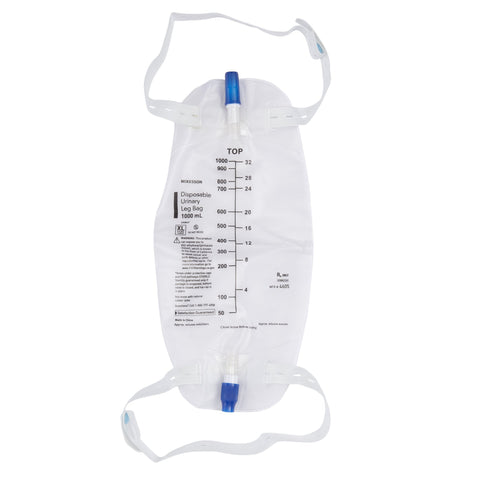 Sterile Urinary Leg Bag Anti-Reflux Valve 500ml, 750ml, 1000ml