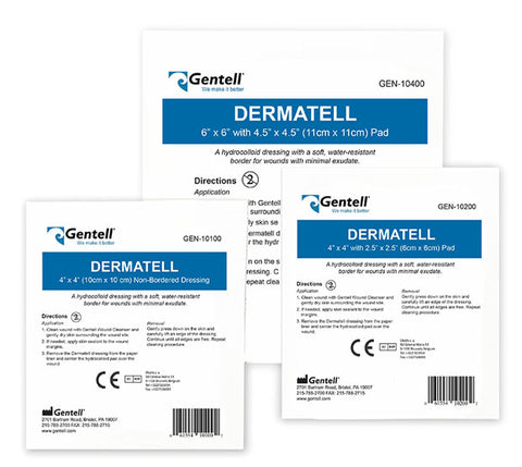 Dermatell Hydrocolloid 4" x 4" Dressing Non-Bordered 