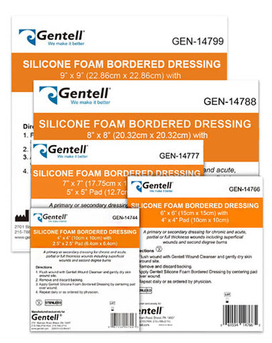 Gentell Silicone Foam Bordered Dressings MULTIPLE SIZES