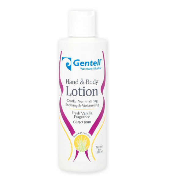 Gentell Hand & Body Lotion with Aloe Vera 8oz Bottle