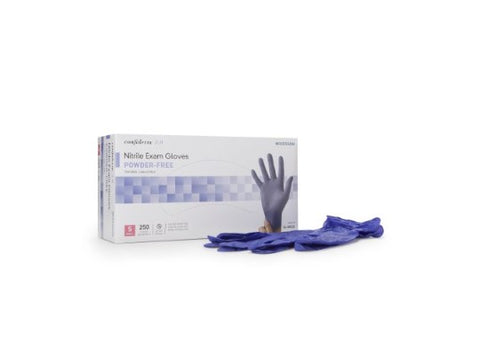 Nitrile Exam Gloves, Mckesson, NonSterile, Standard Cuff length with Textured Fingertips, Blue