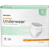 Mckesson Unisex Adult Absorbent Underwear, Pull on Tear Away Pull-ups, Light Absorbency